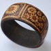 Wooden bangle, original pyrography, woodburning.