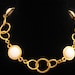 RESERVED Sale Vintage Ann Klein Circle Link Necklace with 4 Large White Bead Accent Links