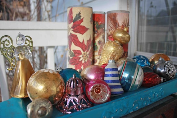 Items similar to Vintage Christmas Ornaments and Holiday Decorations // Candles // Vintage