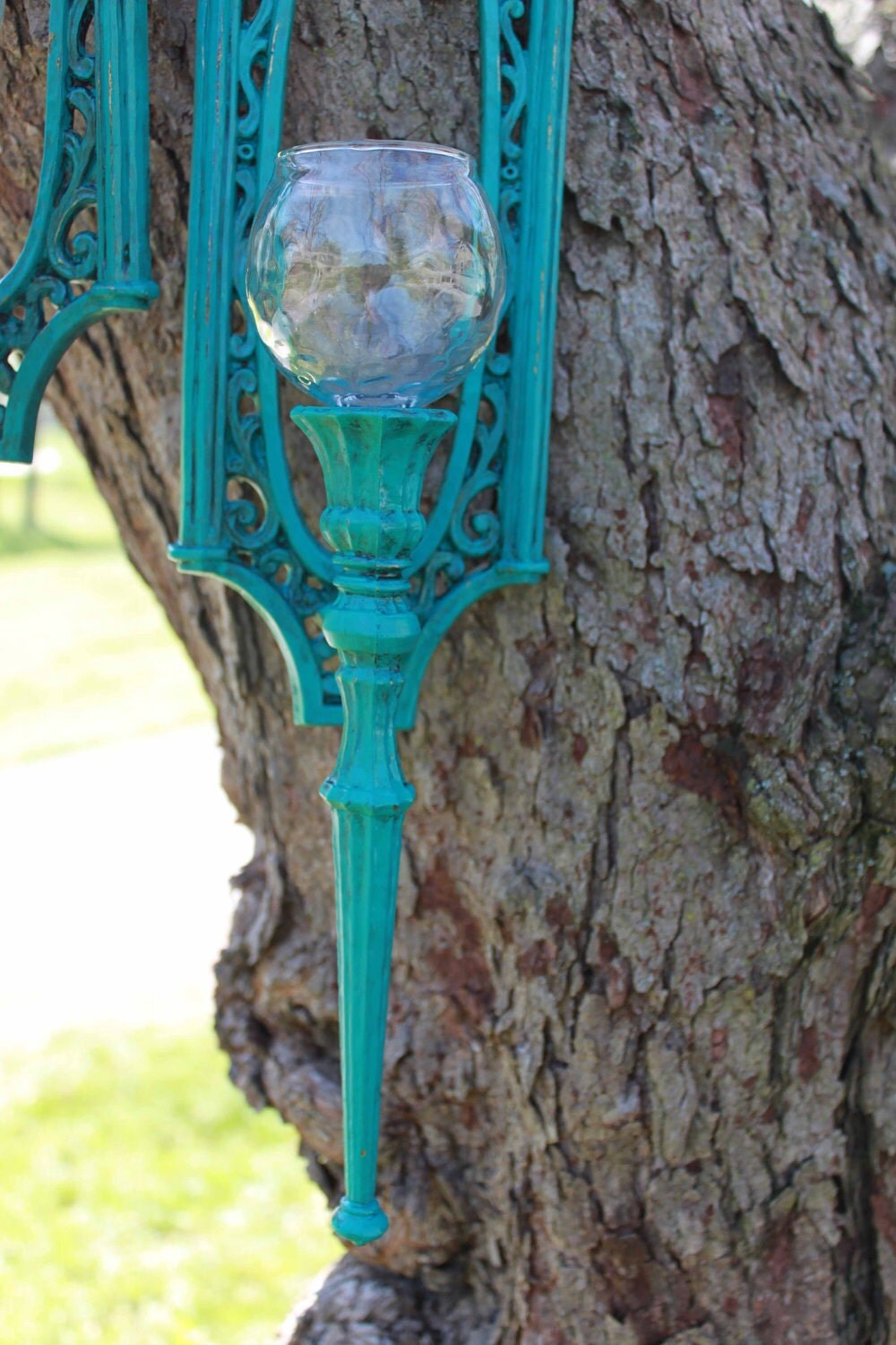 Vintage Turquoise Candle Sconces Gothic boho shabby chic