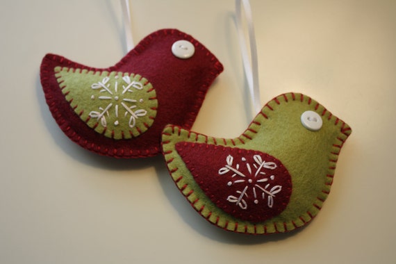 felt christmas bird ornaments decorations felt christmas bird ornaments decorations