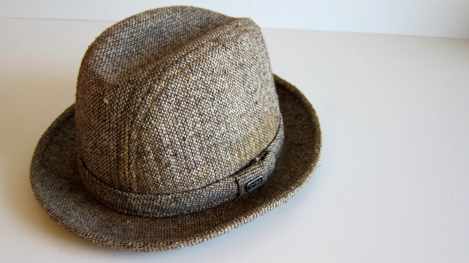 Tweed Fedora Hat by Totes Vintage Mens Hat Size Medium by