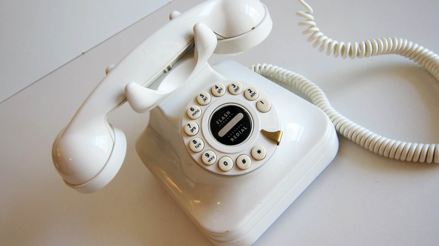 Vintage Push Button telephone White Off White GRAND PHONE