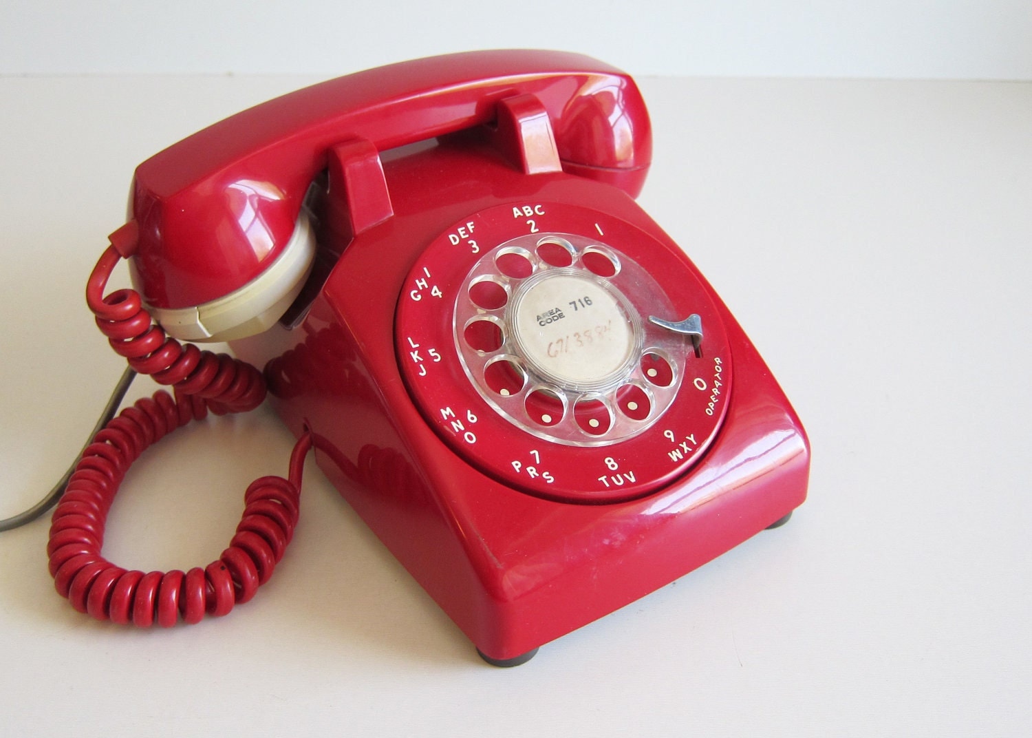 Red Rotary Telephone Cherry Red Rotary Phone Vintage Phone