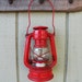 Nice Little Unused Red Kerosene Lantern Winged Wheel No. 350 Rustic Cottage or Farmhouse Charm