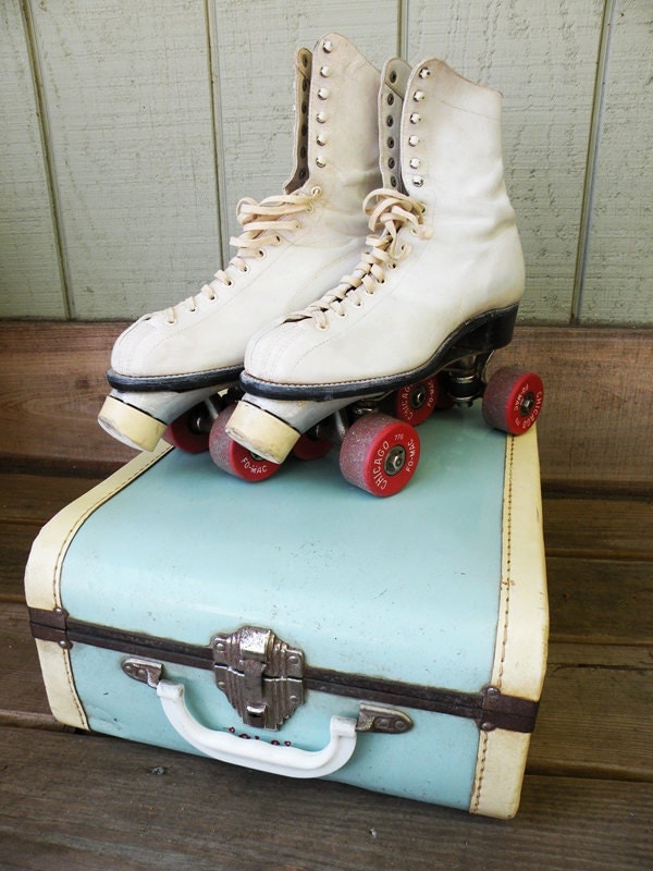 Vintage 50s Roller Skates and Carrying Case Women's size