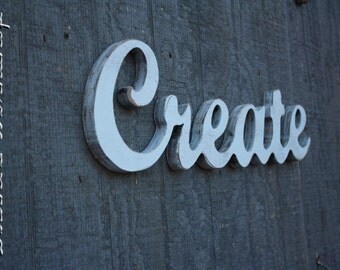Create Sign, Wooden create sign,wooden letters, wooden sign, home decor, wall hanging, Housewares, Wall Decor