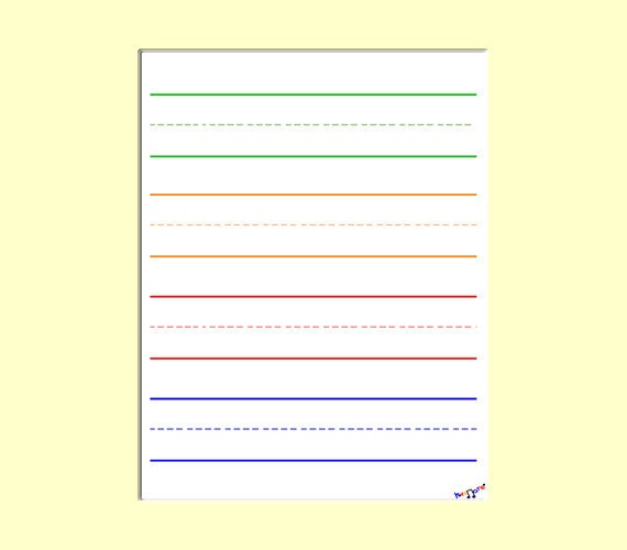 Digital Lined Paper for Preschool Kindergarten by KIDZNOTE on Etsy