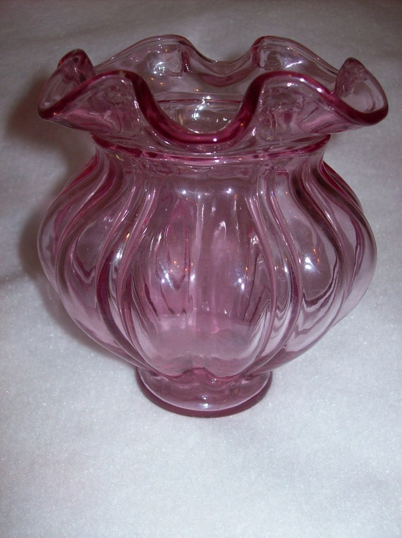 Fenton Amethyst/Purple Glass Ruffled Vase