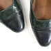 Size 6.5 1980s Cap Toe Pumps, Green & Black