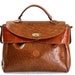 Authentic Vintage Fendi Satchel Bag, Colorblock Ostrich Leather, Brown 1960s