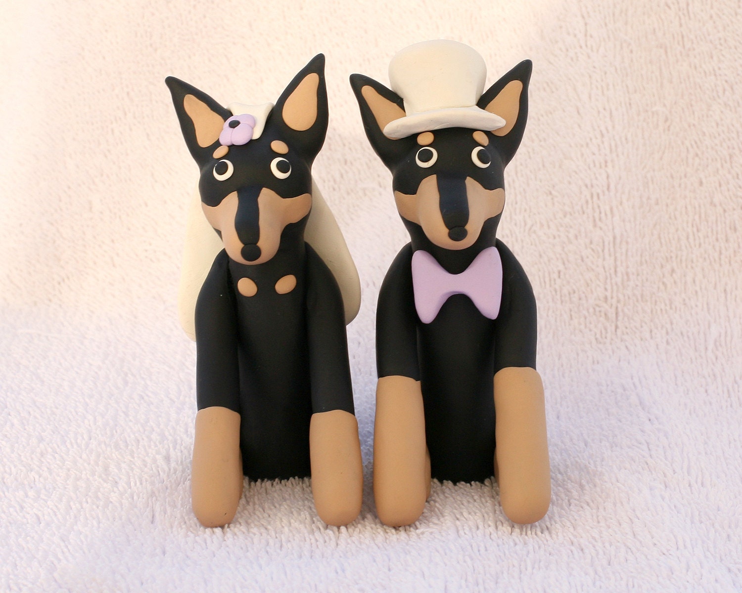 Doberman Pinscher Dog Wedding Cake Topper