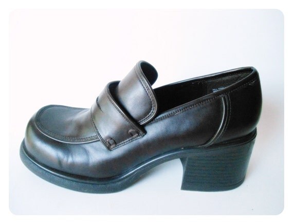 high heel platform loafers