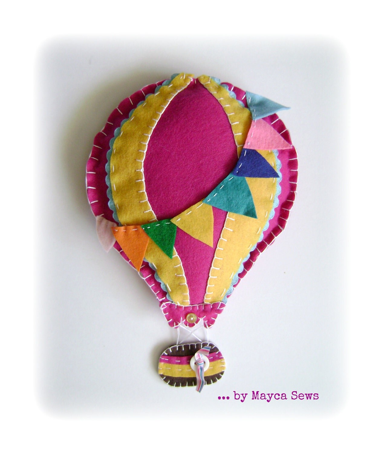 Hot Air Balloon Wall Decor. For nursery or kids room. Pink and