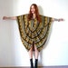 ViNTAGE 80s AvANT GARDE AFRICAN DRApED CAfTAN DRESS s m L