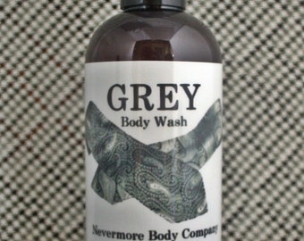 Shower Gel Body Wash Nevermore Body Company Grey Body Wash Fifty Shades of Grey Linen, Sea Air
