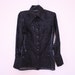 90s Irridescent Metallic Silk / PVC / Leather-Look Collared Blouse - SALE