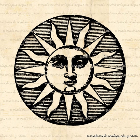 Items Similar To Instant Download Sun Face, Symbol - Digital Download 