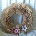 Paris Chic Paper Wreath Fabric Paper Flowers Vintage Buttons Cottage Wall hanging Decor Cottage Chic