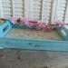 Aqua Blue Shabby chic Cottage Wooden Serving Tray Upcyled French Cottage Tray