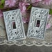 Fleur De Lis Iron White Switch Plate Cottage Chic French Apartment Wall Decor Shabby and Chic