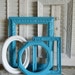 Upcycled Turquoise Blue Grouping Frame Set of 5 Wall Hanging Cottage Chic Wall Decor Beach Decor