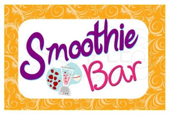 Items similar to Bright Spa Smoothie Bar Sign Set on Etsy