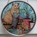 Colorful Cat Family Sun Catcher - Window Art - Vintage 1989