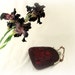RESERVED for LENA Nuno Felted purse cosmetic bordo Metal Frame for evening wrap