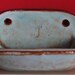 Lovely Vintage Ceramic Pottery Soap Dish Handmade Wall Mounted Incised: "RG 1940s 1950s