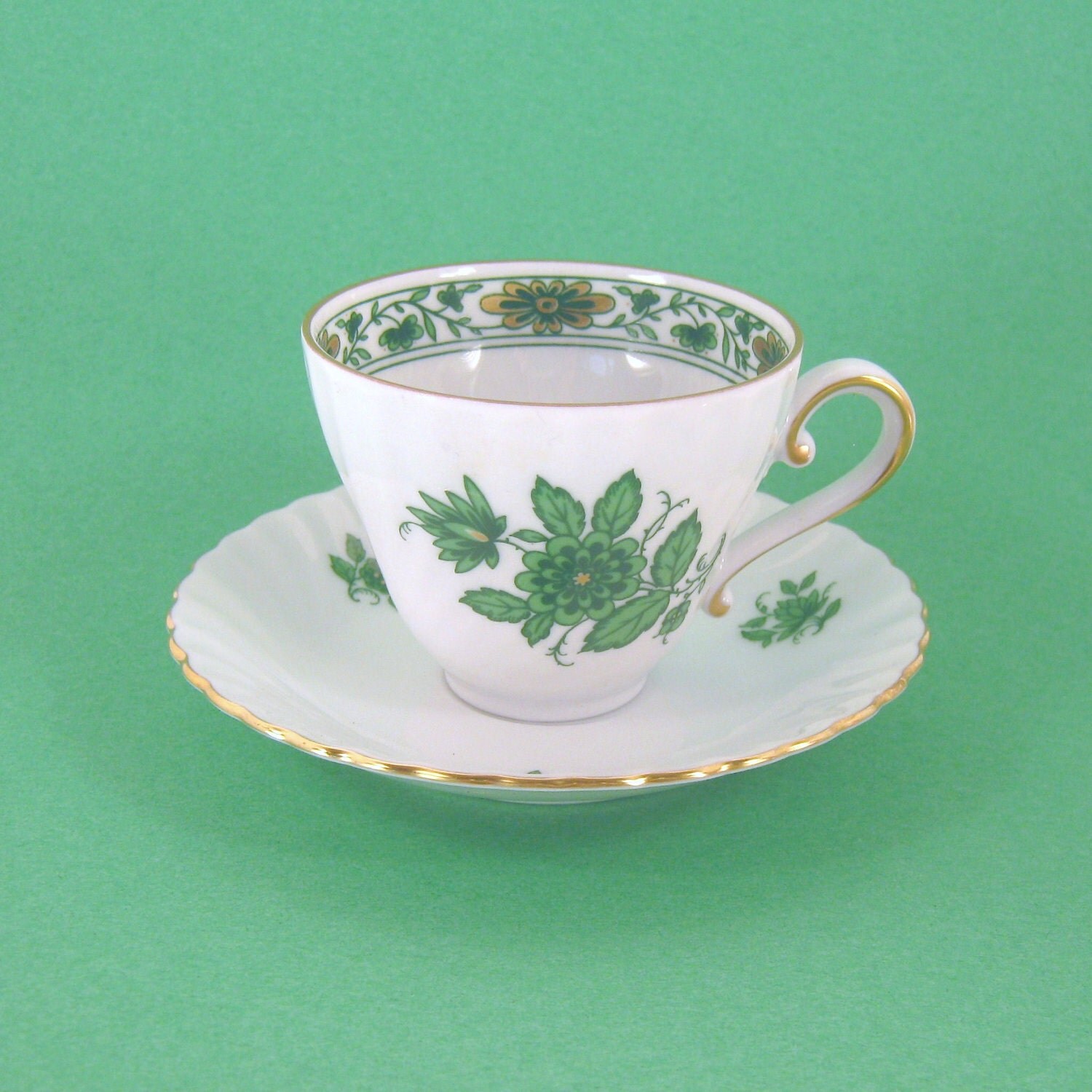 Kaiser West Germany Porcelain Shonbrunn Demitasse Hand Painted Cup and