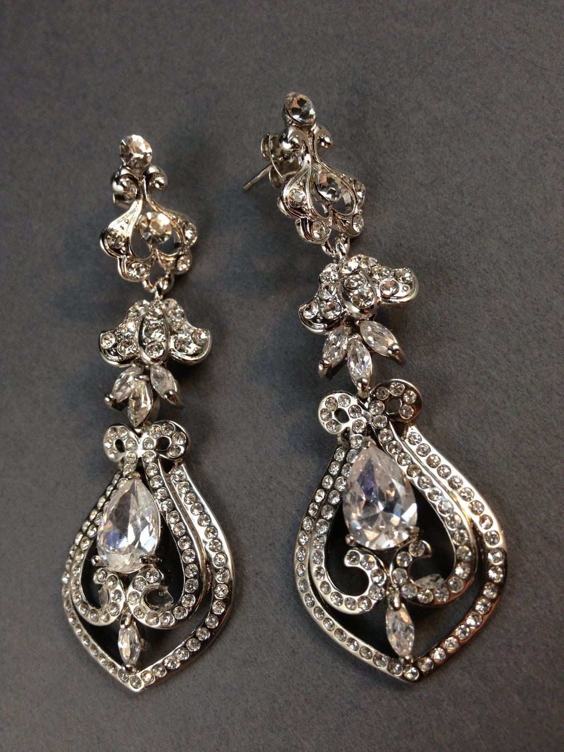 Dana Swarovski crystal chandelier bridal earrings