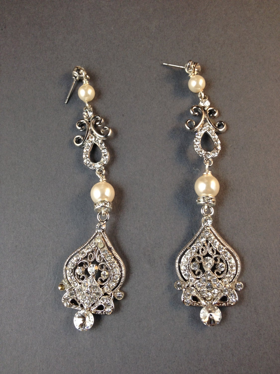 Venessa Swarovski crystal chandelier bridal earrings