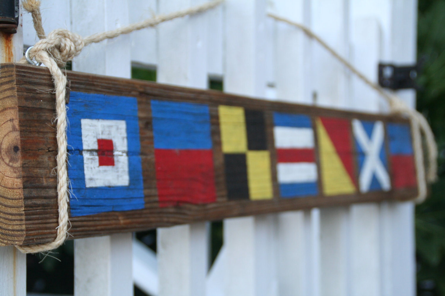 Custom Nautical Flag Sign Name with 5 letters by DocksideCottage