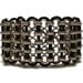 Black Leather Cuff Bracelet Silver Chain Wristband Womens Mens Rocker Jewelry Unique