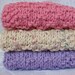 Wash Cloths, Dish Cloths, Face Cloths, Cleaning Cloths - Hand Knit Set of Three Cotton Cloths