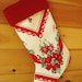 CUSTOM ORDER FOR Remy Davis Only: Large Vintage Christmas Stocking / Christmas Tablecloth Stocking / Cottage Chic Stocking