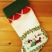 Vintage Christmas Stocking / Christmas Stocking / Large Stocking / Christmas Tablecloth Stocking / Cottage Chic Stocking / Christmas tree