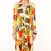 60s/70s Acid Trip Loungewear Robe Super Bright Colors, Tassle and Coat of Arms Print Medium