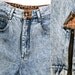 High Waist Acid Washed Jeans Ankle Zippers Leopard Print Trim Small Vintage 80s W25 x 26 1/2 INS