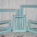 Cottage Chic Picture Frames Set Of 5 Ocean Breeze Blue Distressed Wall Decor