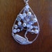 Women's Jewelry necklace tree of life snowy hill at night mabe pearl stone beads pearl beads crystals blue and white frosty moon