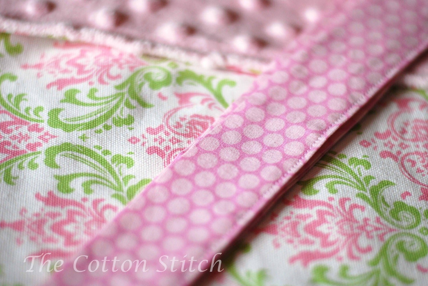 Baby Girl Damask Car Seat Blanket