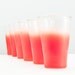 Gorgeous Set of Six Vintage Coral Blendo Frosted Juice Glasses