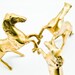 SALE Stunning Vintage Brass Three Wild Horses Rearing Figure