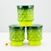 Set of Three Vintage Green Fire King Kimberly Diamond Mugs