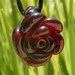 Glass Rose Necklace Jewlery Red Rose Pendant Glass Flower Glass Flower Rose Ruby Red