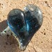 Glass Heart Pendant Jewelry Necklace Lampwork Blue Sparkle Boro Glass Heart