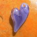 Heart Pendant Jewelry Glass Necklace Lampwork Hand Blown Boro Heart Purple Purple Purple Free Shipping