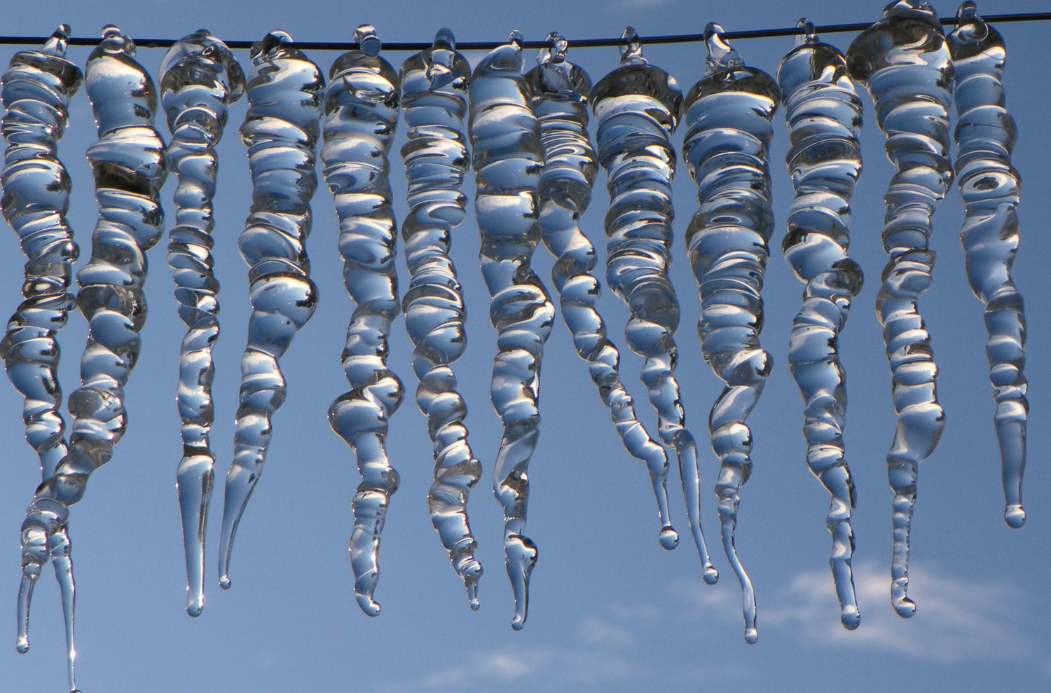 Glass Icicles Set of Twenty Christmas Ornament Holiday Tree